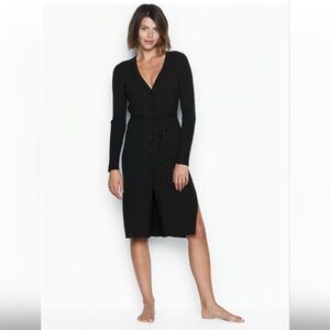Victoria's Secret Cardigan Sweater Tie-front Duster Dress in Black Size S
